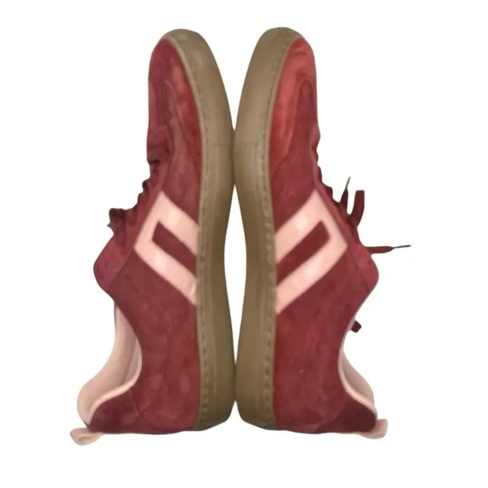 Cruza burgandy lace up suede sneakers size 9/40